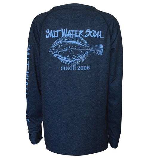 Youth Boys Salt Water Soul Flounder Performance Shirt