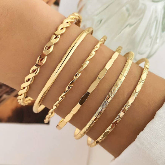 Darya Gold Bangle Set of Bracelets