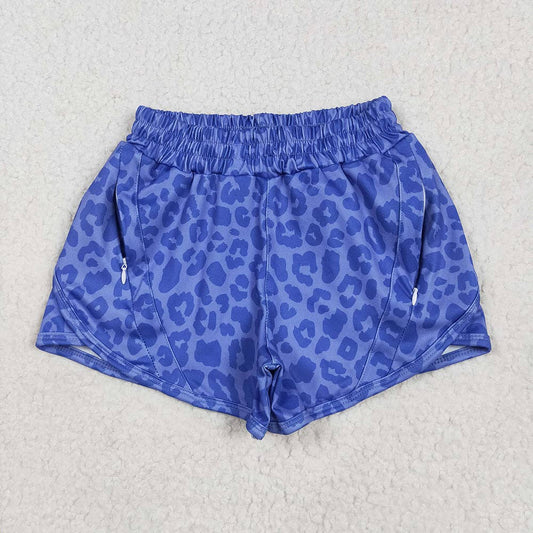 Baby/Toddler Girls Athletic Blue Leopard Shorts