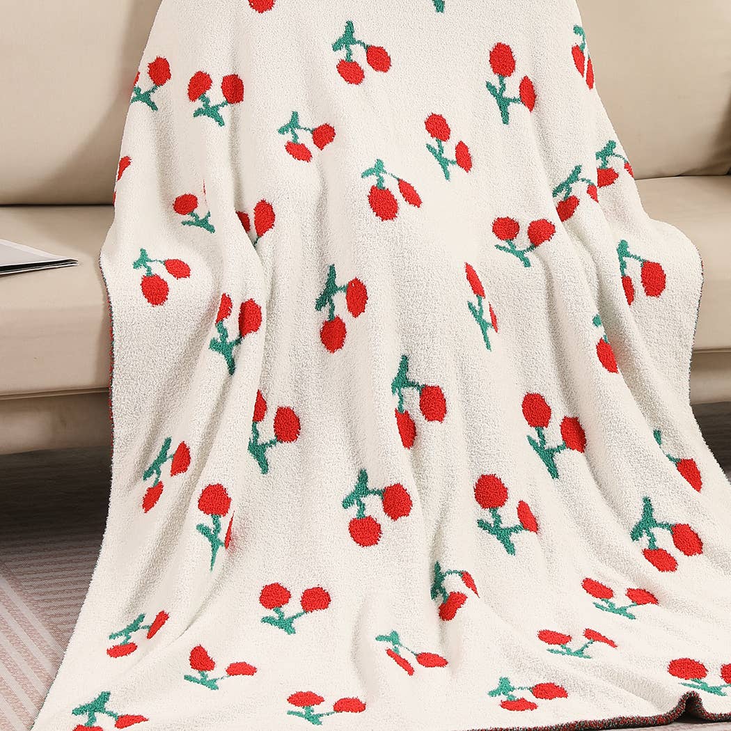 Cherry Microfiber Throw Blanket