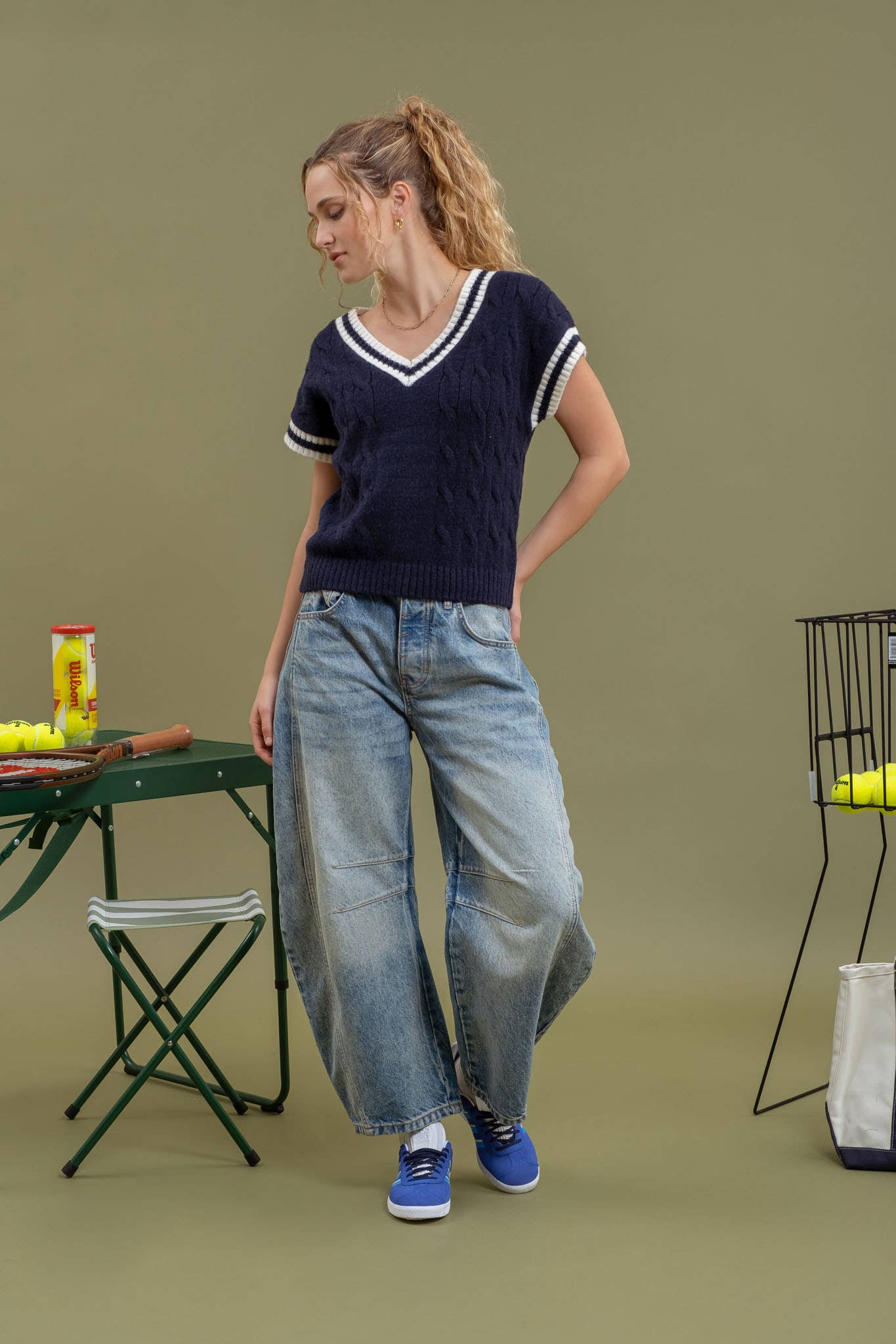 Carlin Cableknit Short Sleeve Sweater