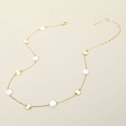 Lennox Irregular Pearl Disk Necklace