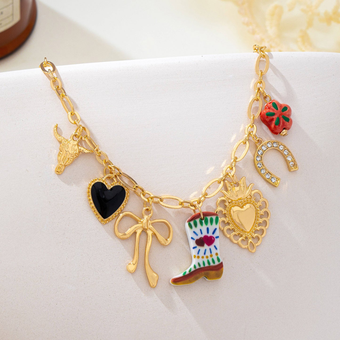 Nevada Acetate Boot Charm Necklace