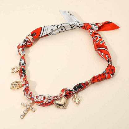 Jolene Scarf Western Charm Orange Necklace