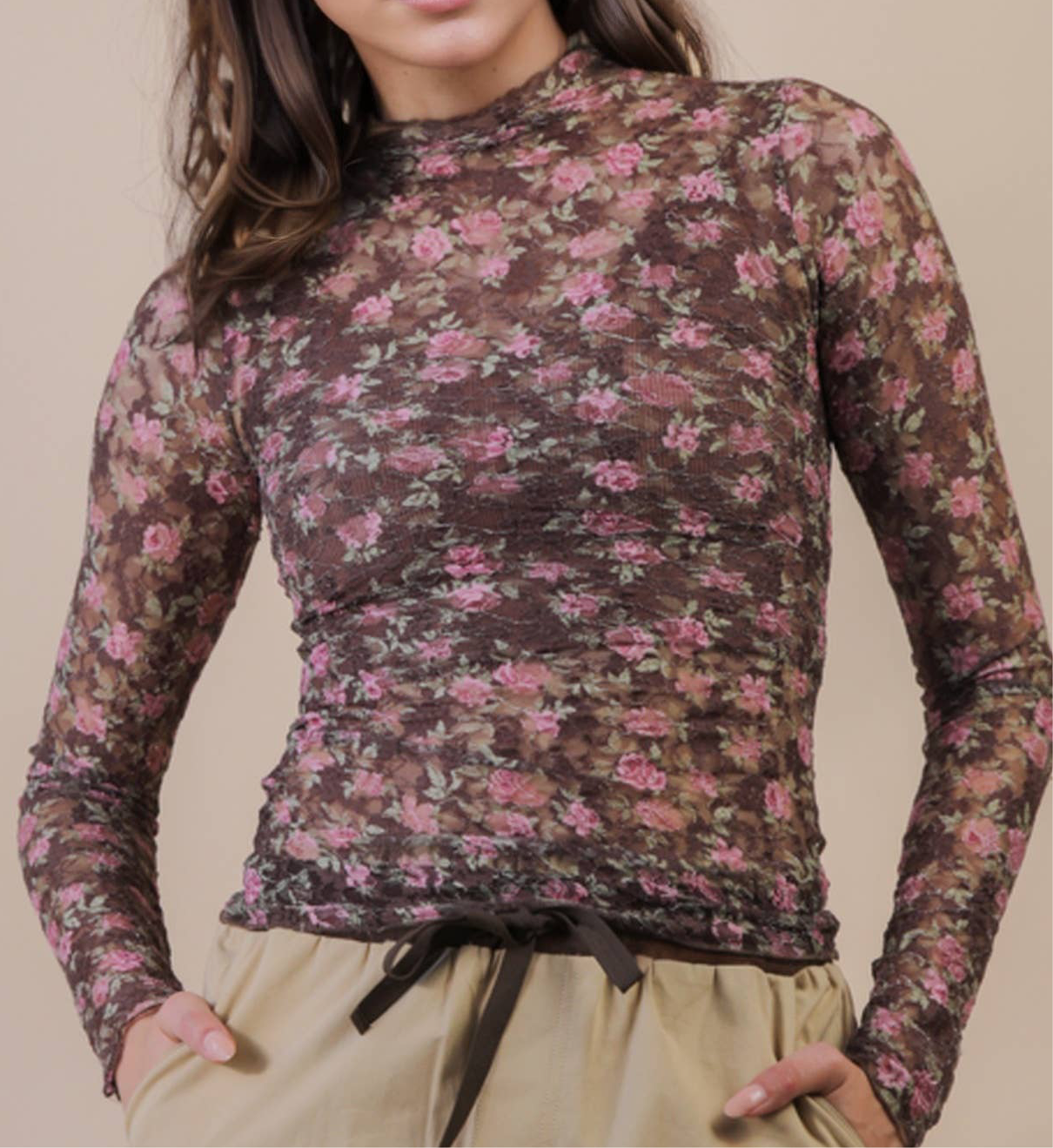 Gloria Floral Lace Long Sleeve Top