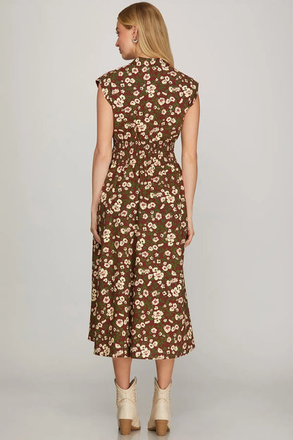 Perry Floral Zip Burgundy Dress