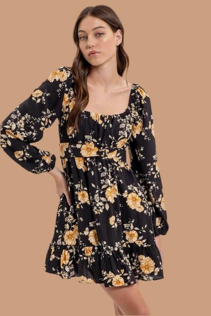 Carlin Floral Longsleeve Babydoll Dress