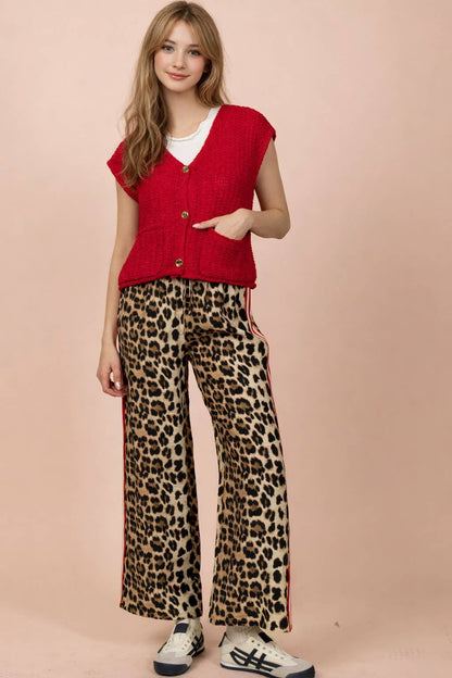 Harley Leopard Red Stripe Pants