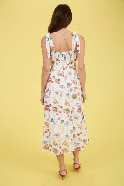 Tea Time Print Midi Dress