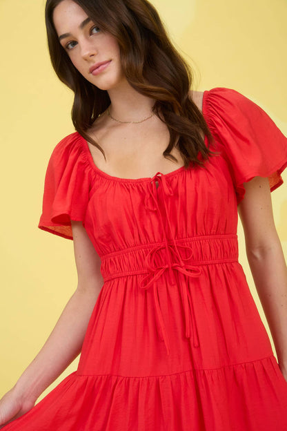 Dorothy Tiered Red Mini Dress
