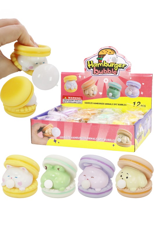 Squishy Macaroon Blowing Bubble Toy