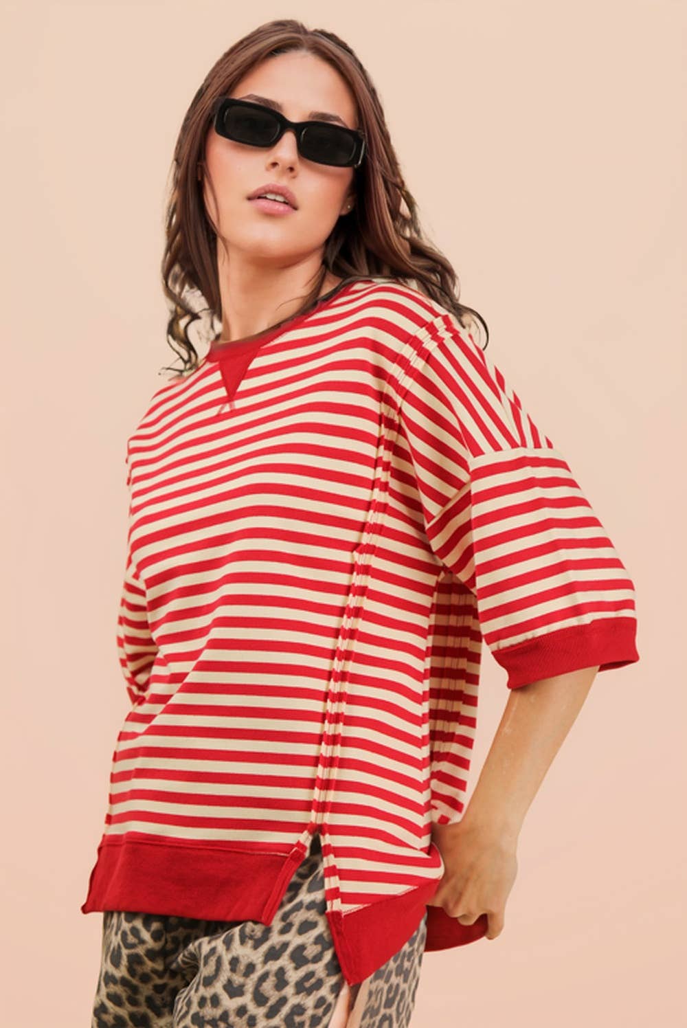 Larik Oversized Striped Tee