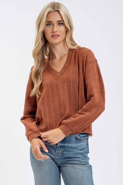 Carlin V-neck Relaxed Dolman Top