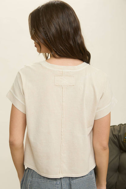 Sofia Mineral Cuffed Tee