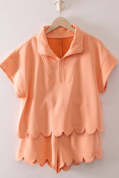 Scalloped Scuba Short Set