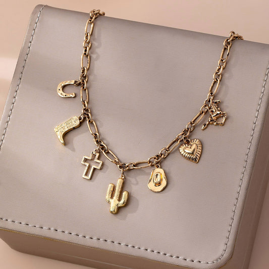 Nevada Cactus Charm Necklace