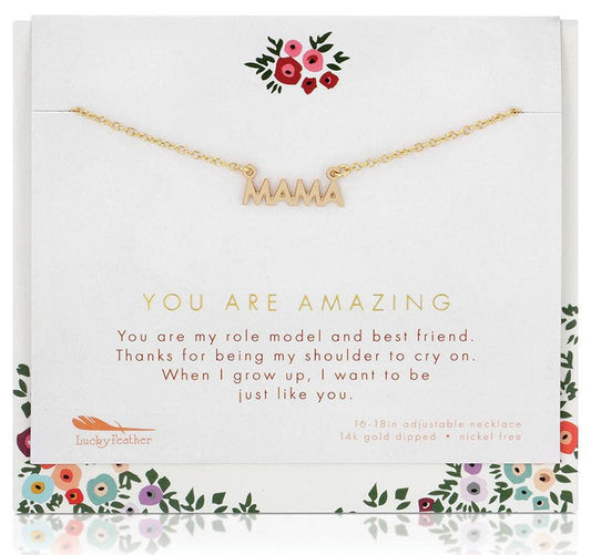 You Are Amazing Mama Necklace with Card & Envelope