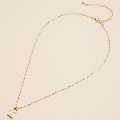 Cameron Initial Lock Pendant Necklace