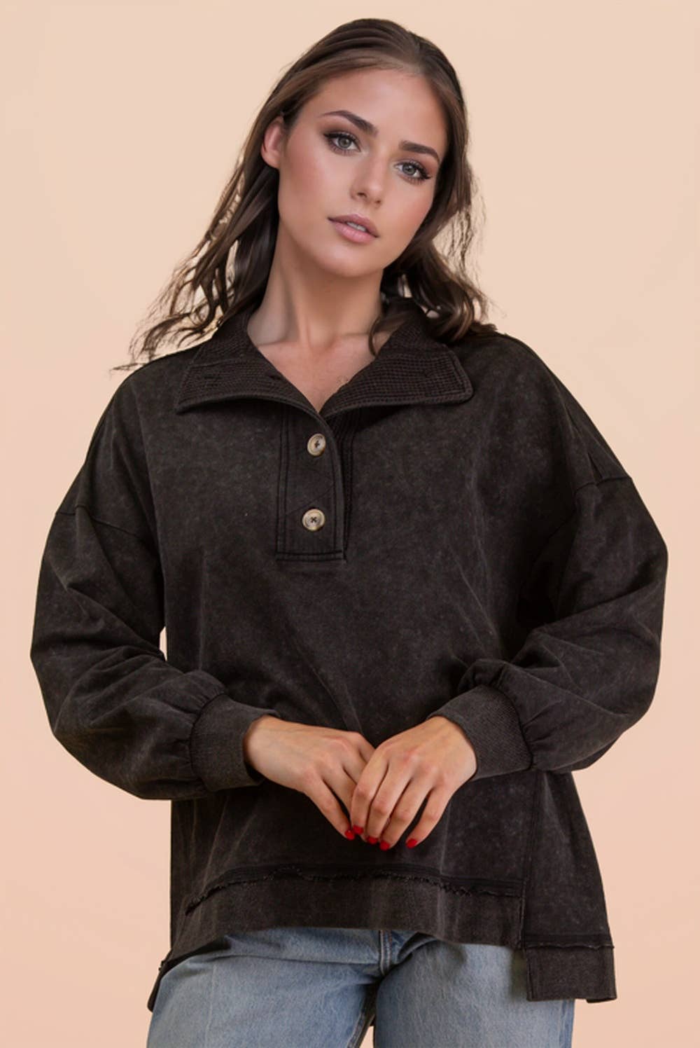 Runa Mineral Button Top