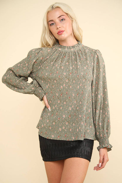 Ferry Dainty Floral Crinkle Blouse