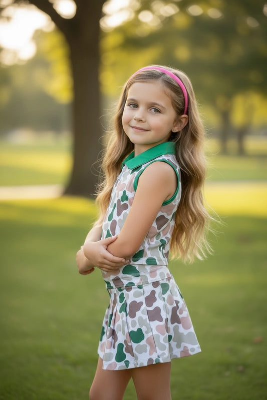 Girls Duck Camo Tennis Skirt Set