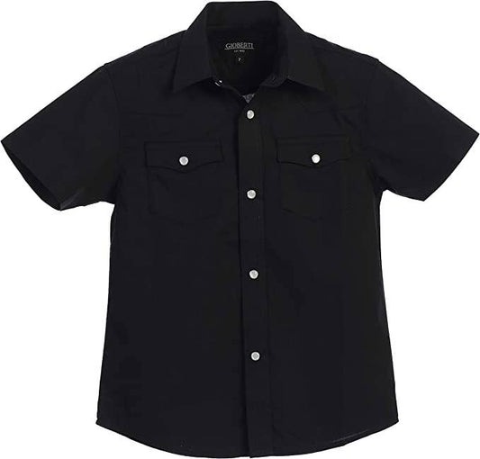 Boys Ramsey Pearl Snap Black Western Shirt