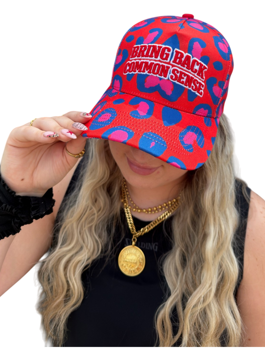 Bring Back Common Sense Vibrant Leopard Hat