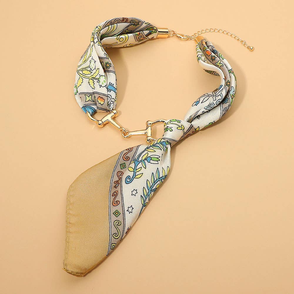 Scarlett Scarf Western Horsebit Olive Necklace