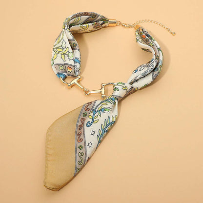 Scarlett Scarf Western Horsebit Olive Necklace