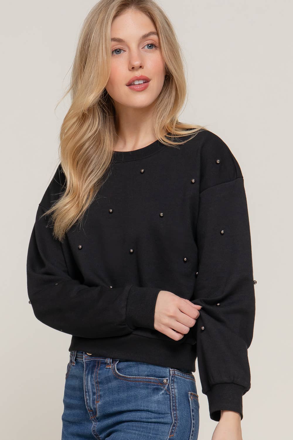 Pearl Stud Sweater