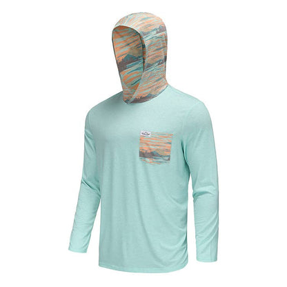 Mens Honey Hole Performance Sunscape Longsleeve Hoodie