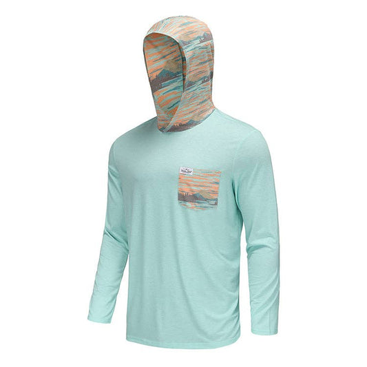 Mens Honey Hole Performance Sunscape Longsleeve Hoodie