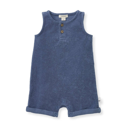 Baby Boys Burt's Bees French Terry Navy Romper (Preemie)