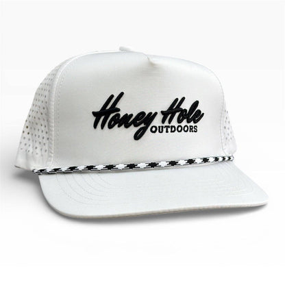 Mens Honey Hole Heritage White Performance Rope Hat