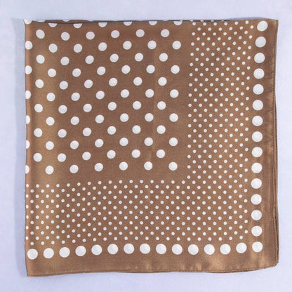 Finch Polka Dot Brown Satin Scarf