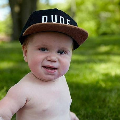 Boys Dude Flatbill Embroidered Suede Hat