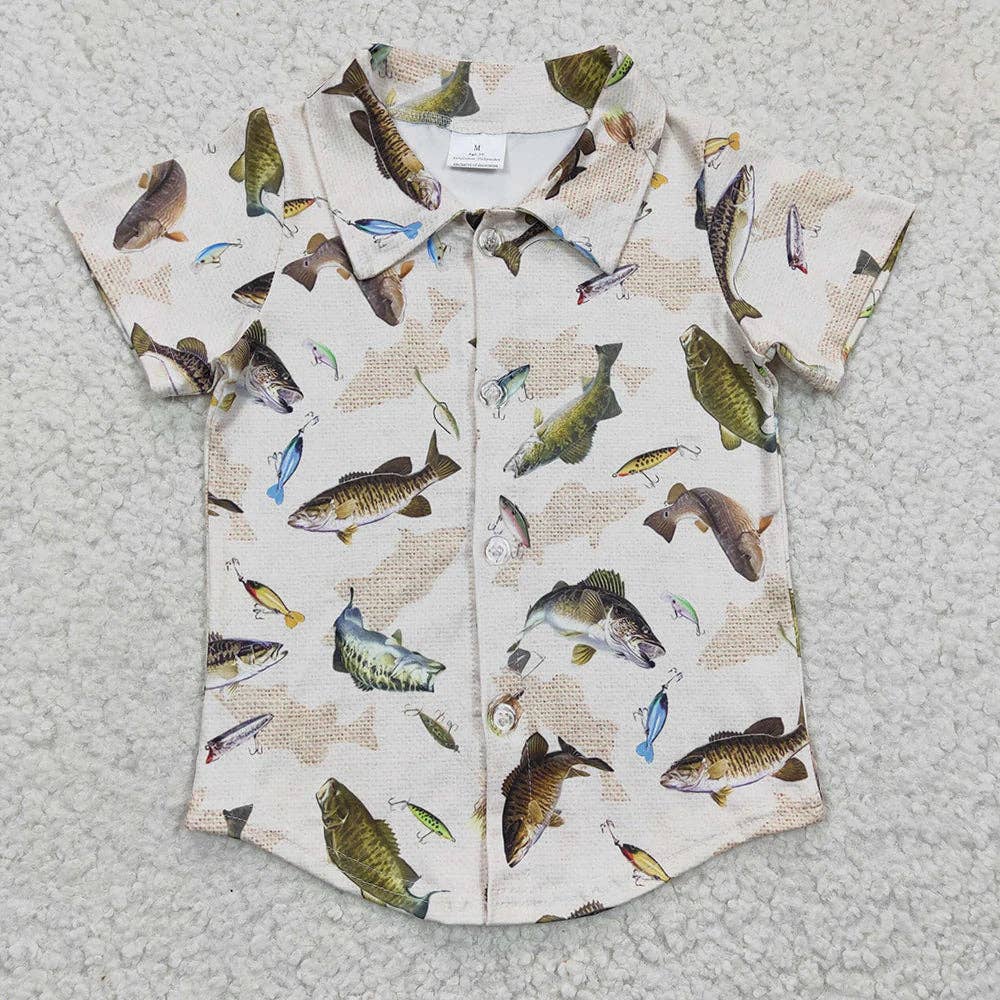 Boys Fish Buttondown Shirt