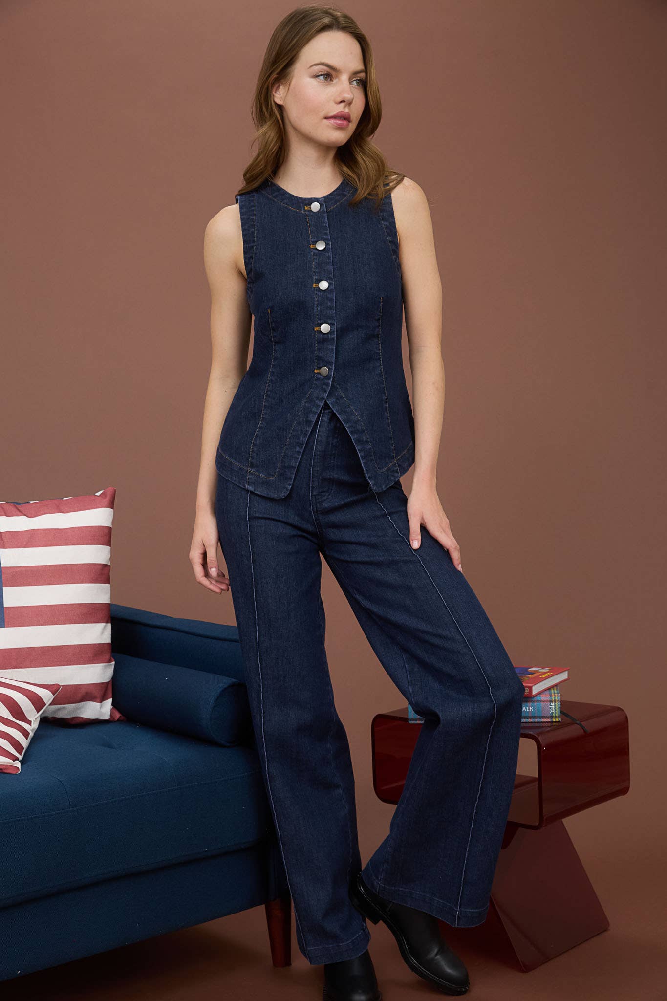 Lennon Denim Pant Set