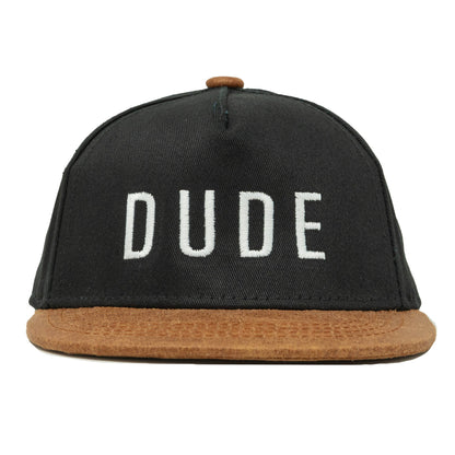 Boys Dude Flatbill Embroidered Suede Hat