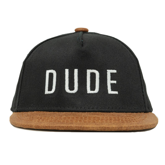 Boys Dude Flatbill Embroidered Suede Hat