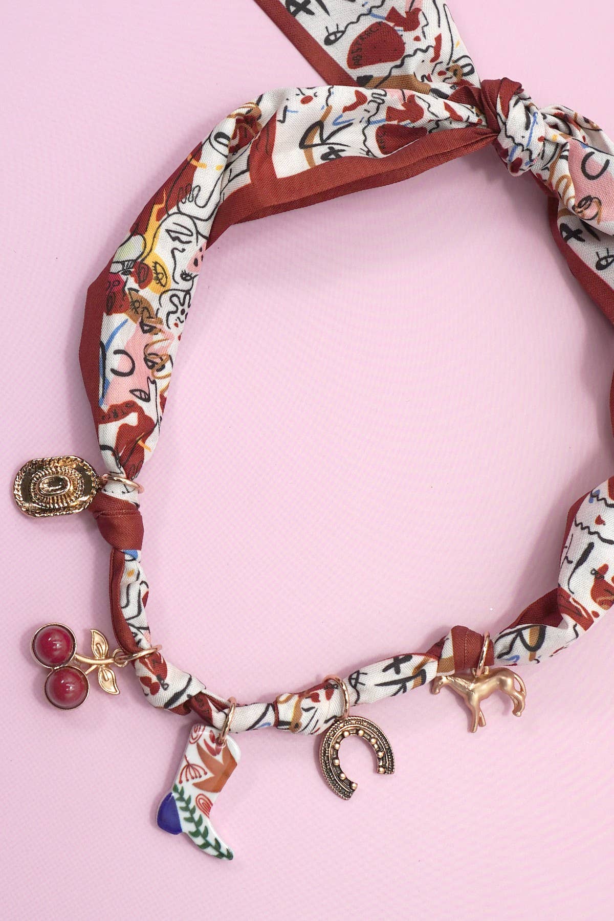 Nevada Scarf Western Charm Rust Necklace