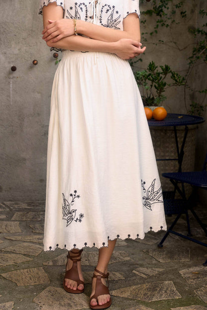 Tatum Embroidered Bird Skirt Set