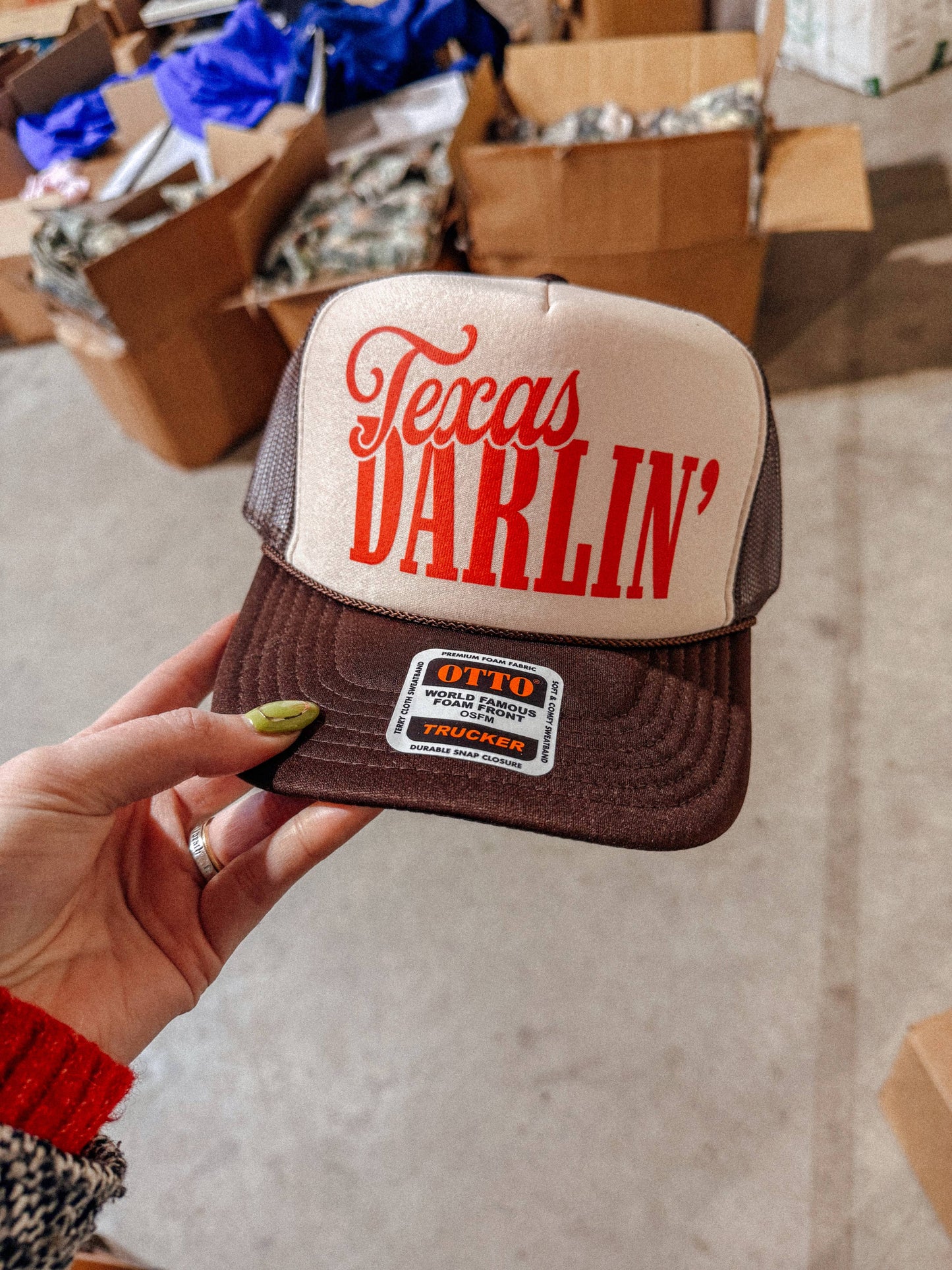 Texas Darlin' Foam Trucker Brown Hat