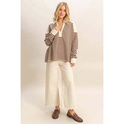 Maren Striped Oversized Top