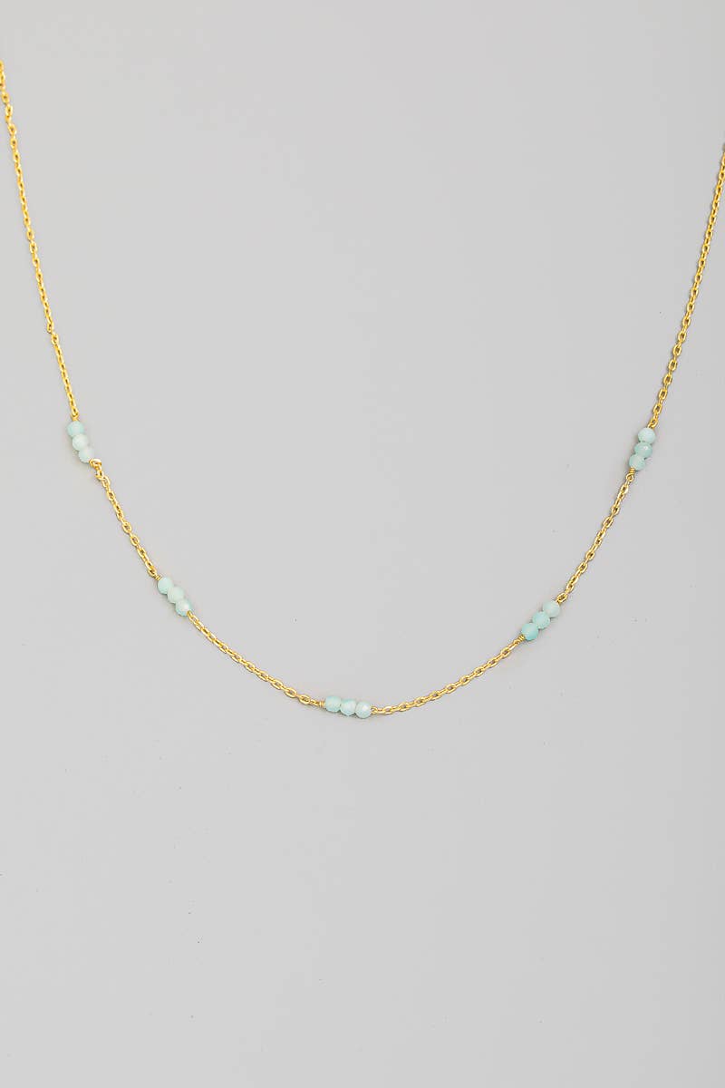 St Malo Dainty Tri-Bead Necklace