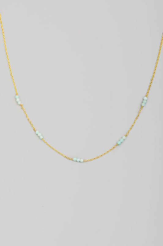 St Malo Dainty Tri-Bead Necklace