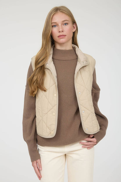 Elowen Quilted Snap Puffer Vest