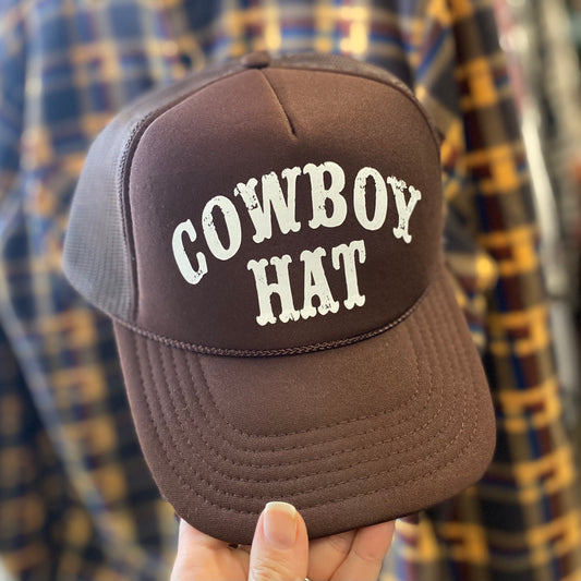 Brown Cowboy Hat Mesh Trucker Hat