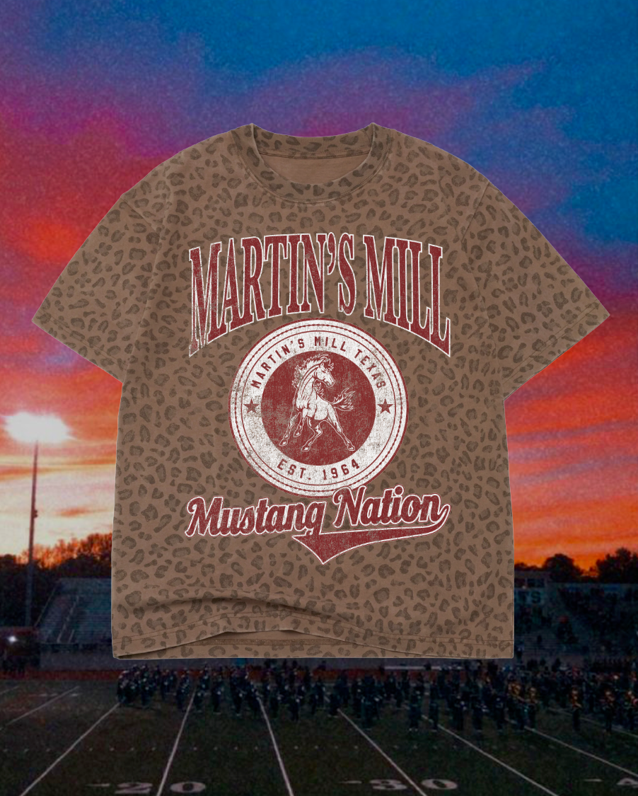 Adult Vintage Badge Martin's Mill Mustangs Tee