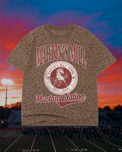Adult Vintage Badge Martin's Mill Mustangs Tee